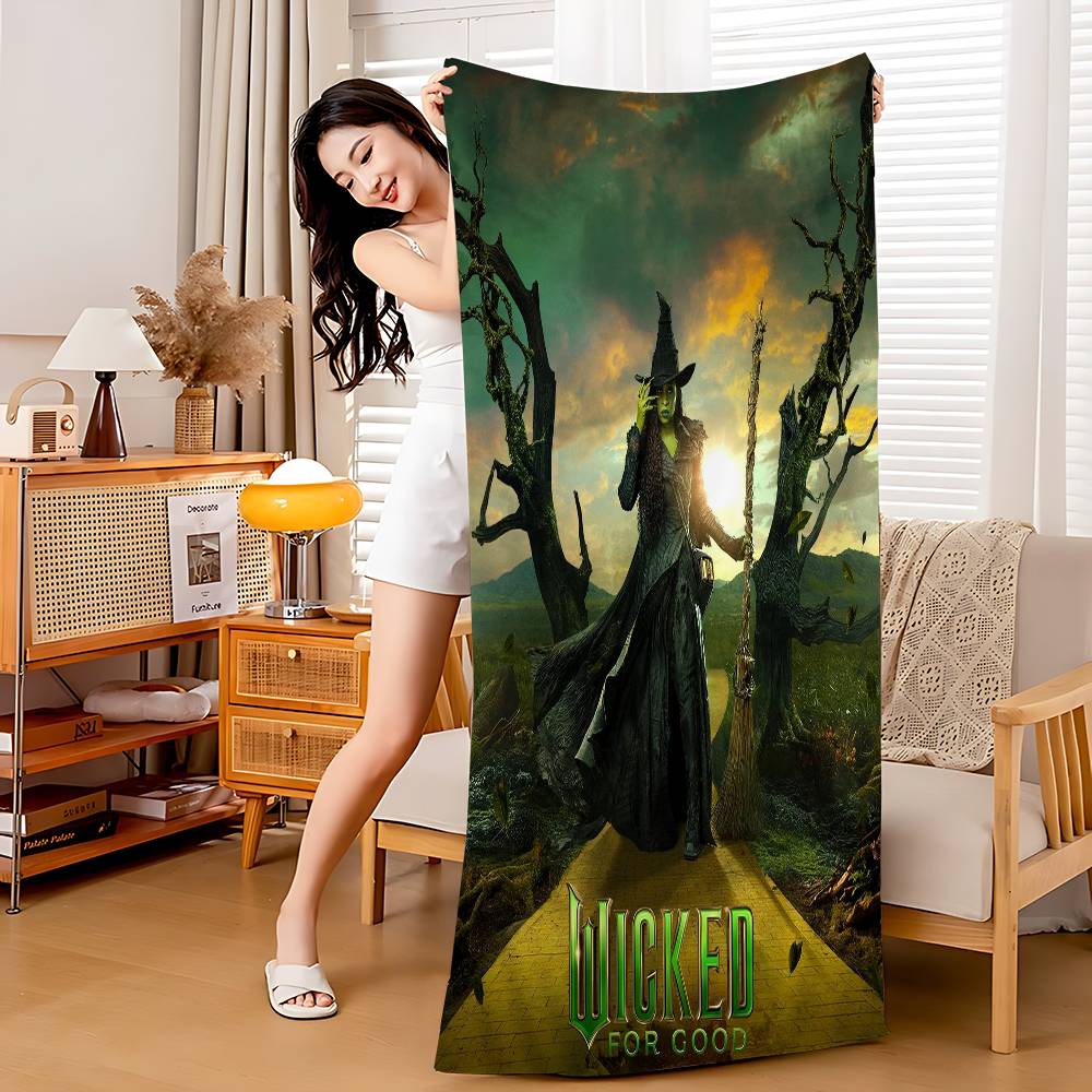 Wicked Movie Anime Beach Swimming Towel Soft Absorbent Washcloth Children's Gifts for Kids Travel Camping Gym