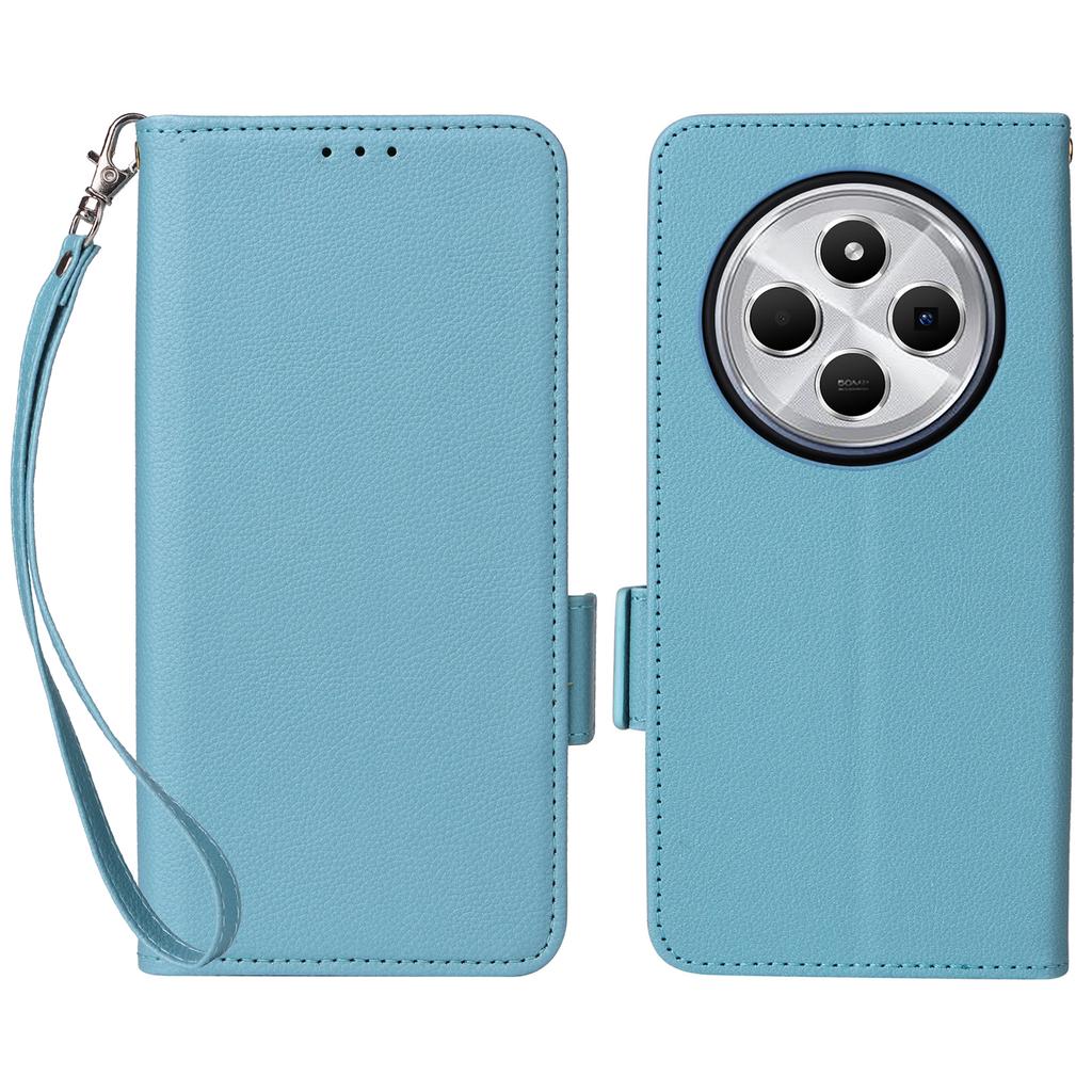 For Xiaomi Poco C75 4G/Redmi 14R 5G/14C 4G/A4 5G Case with Wrist Strap Litchi Texture PU Leather Wallet Phone Cover