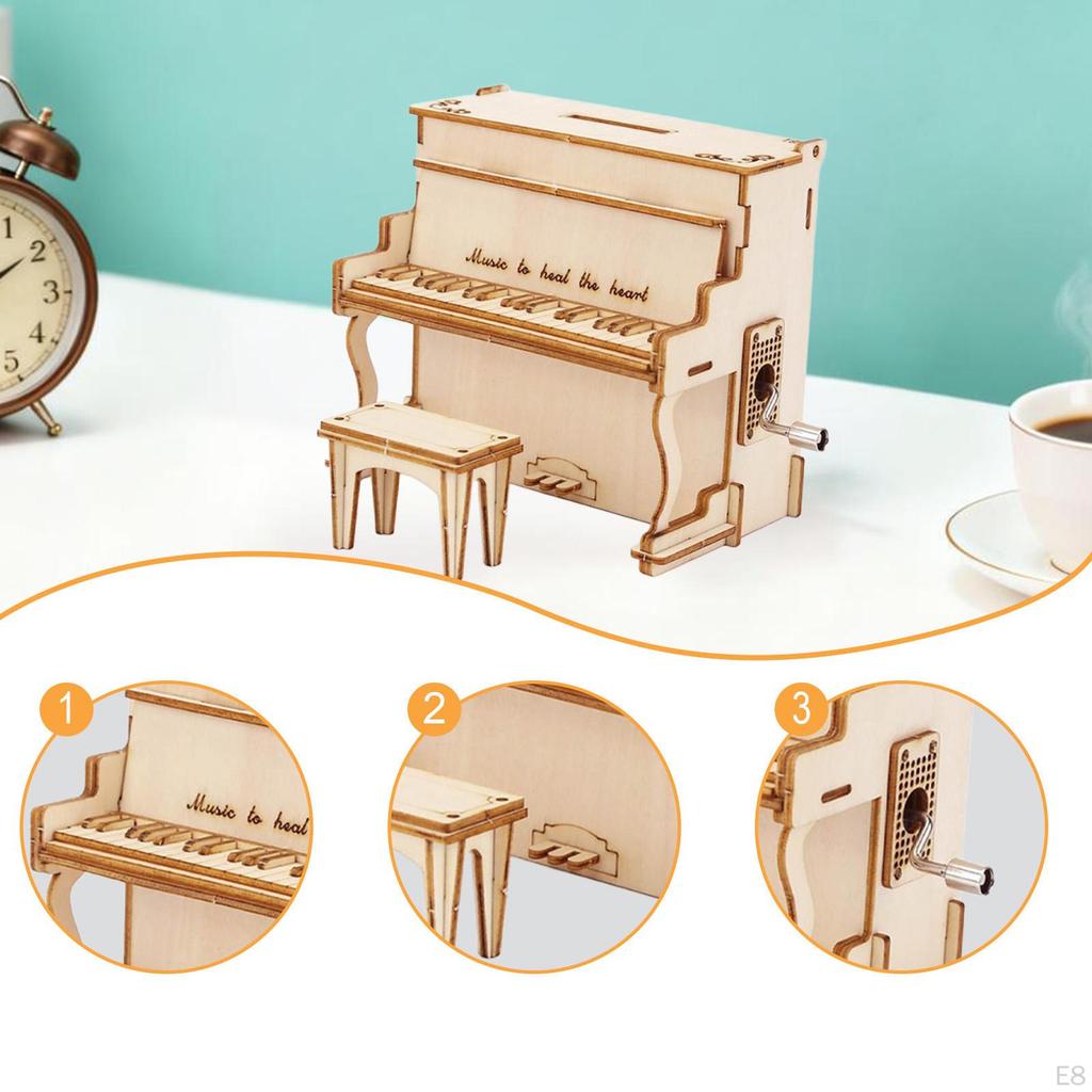 3D für Erwachsene Klavier Modellbausatz Konstruktionshandwerk Spardose Tischdekoration