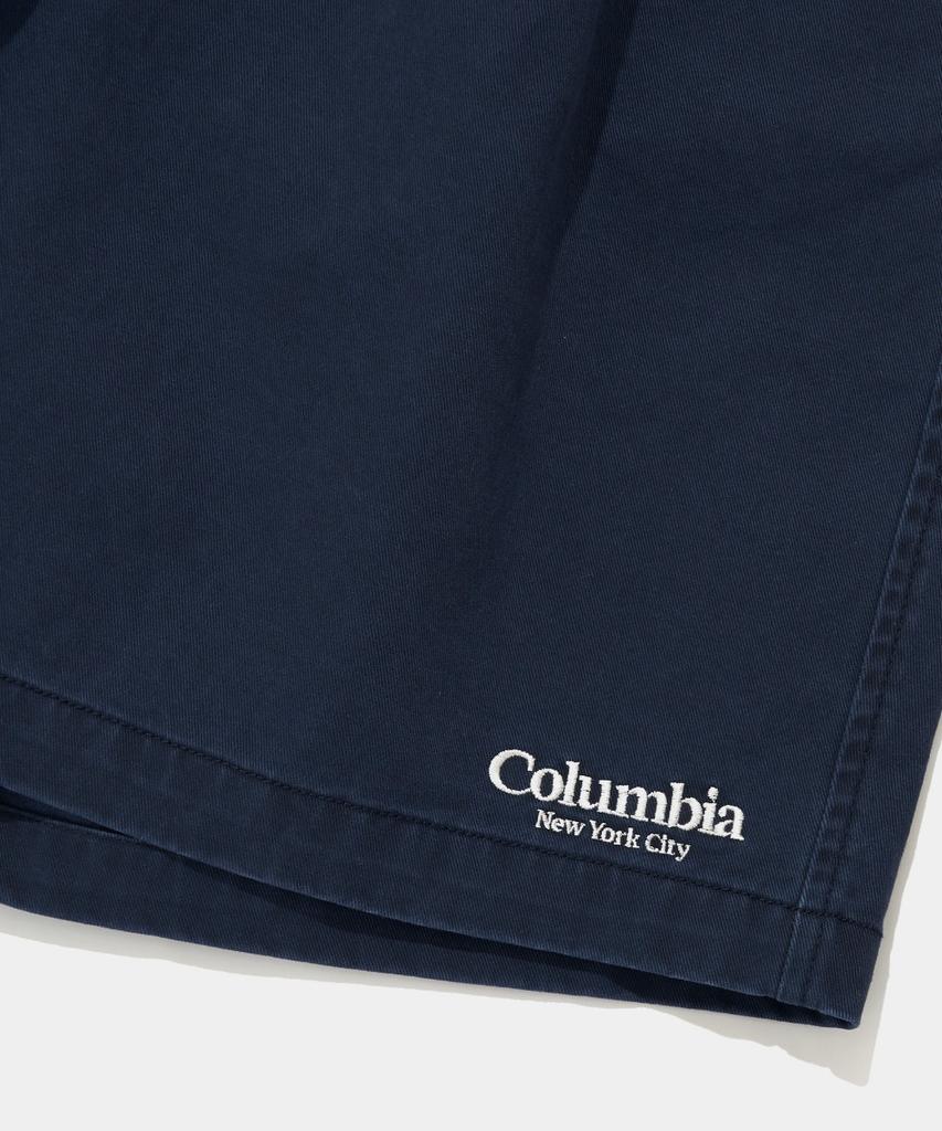 COLUMBIA UNIVERSITY Nyc Emb Washed Twill Shorts Pants_Navy