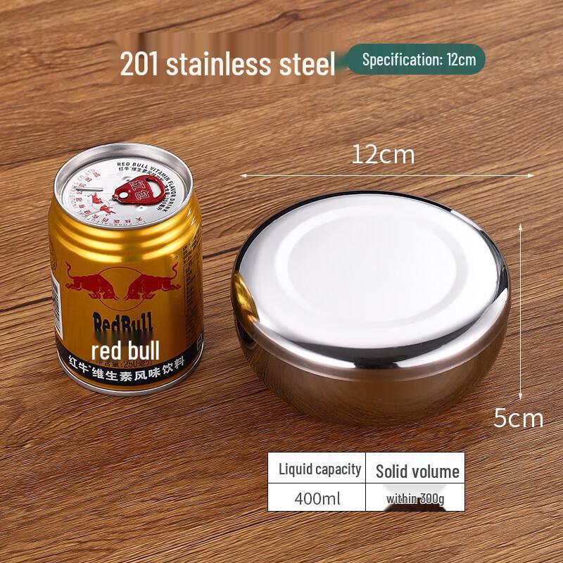 Wuhua 201 Stainless Steel 12cm Lidded Rice Bowl