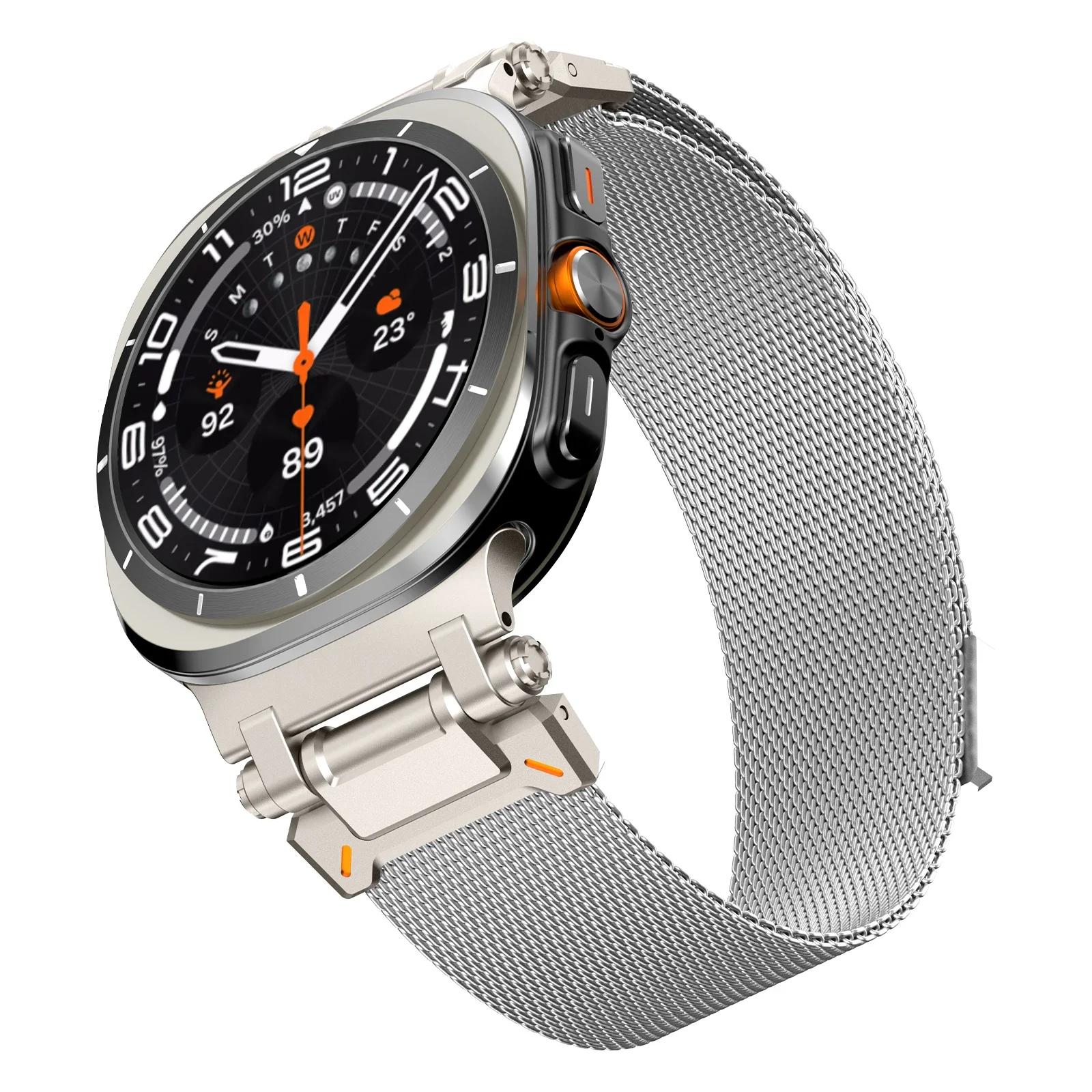 

Milanese Strap For Samsung Galaxy Ultra 47mm Metal Magnetic Connector Bracelet for samsung galaxy 47MM ULTRA No Gaps Accessories Galaxy Watch Ultra
