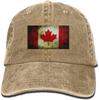 Unisex Adult Vintage Canada Flag Washed Denim Cotton Sport Outdoor Baseball Cap Adjustable One Size