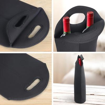 2-Pack Insulated Rubber Wine Bottle Covers with Carry Handles - Multi-Color Options, Convenient and Practical for Home