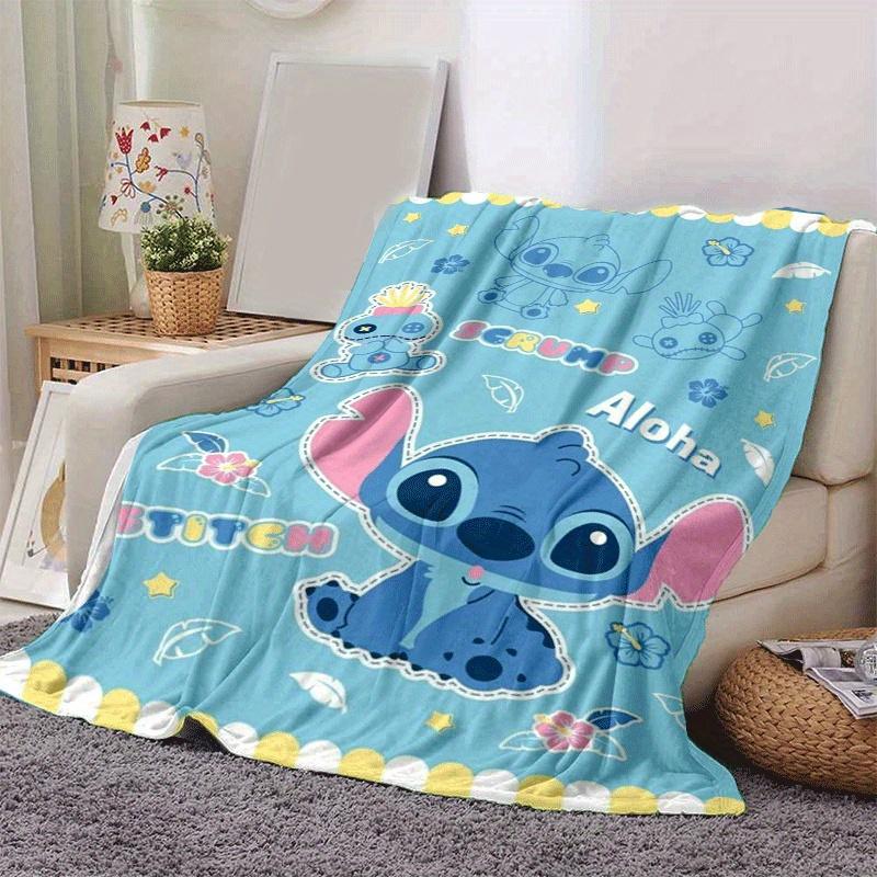 1pc Cute Stitch Printing Blanket - Soft, All-Season Throw for Living Room, Bedroom,Personalized Gift with Adorable Cartoon Design