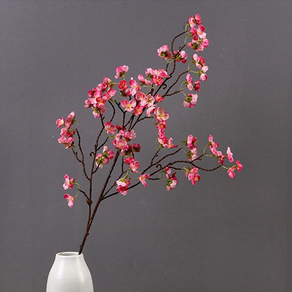 Plastic Silk Cherry Blossom Branch Real Touch Fake Flower  Valentine's Day Gift