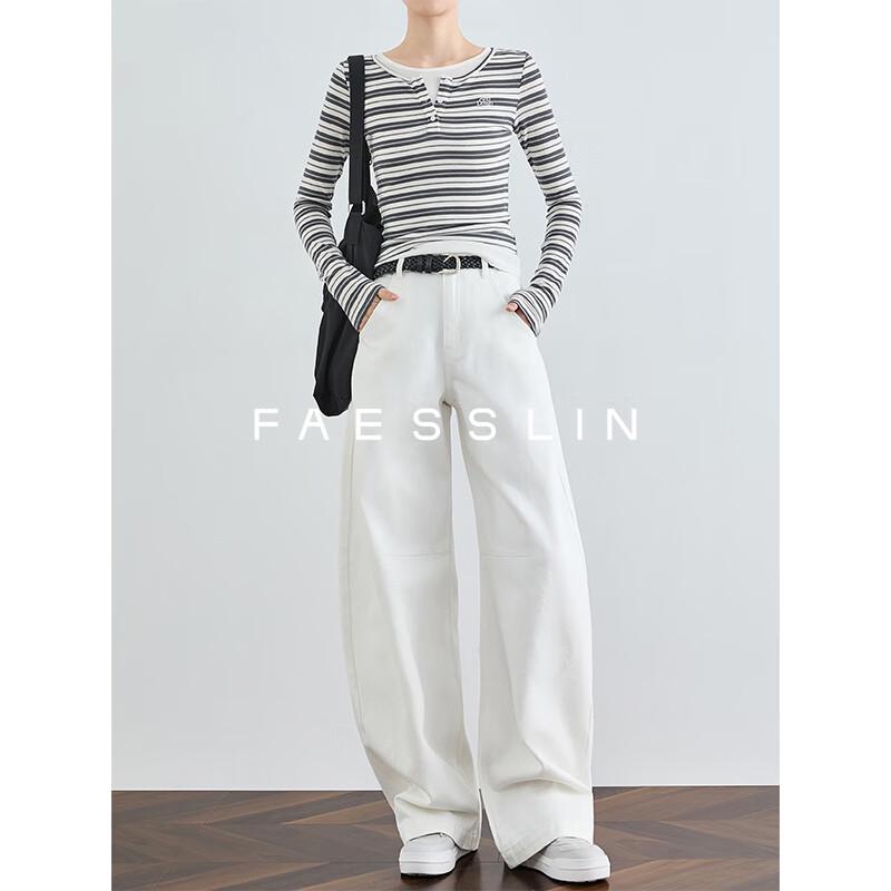 

FAESSLIN Women s 100% Cotton High-Waist Scythe Wide-Leg Jeans XL