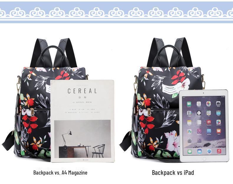 Junior High School Large Capacity Korean Style Printed Backpack for Girls