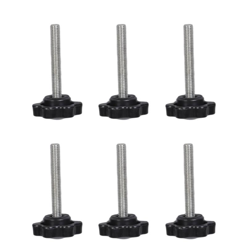 6Pcs Industrial Screws Ergonomic Knob Plastic Tighten Bolt Knob Hexagonal Head Handle Hand Screw Plastic Tighten Bolt