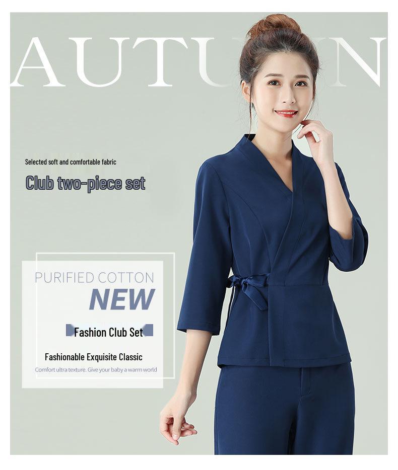 Autumn Women's Beauty Salon Workwear Set: SPA Technician Long Pants Uniform