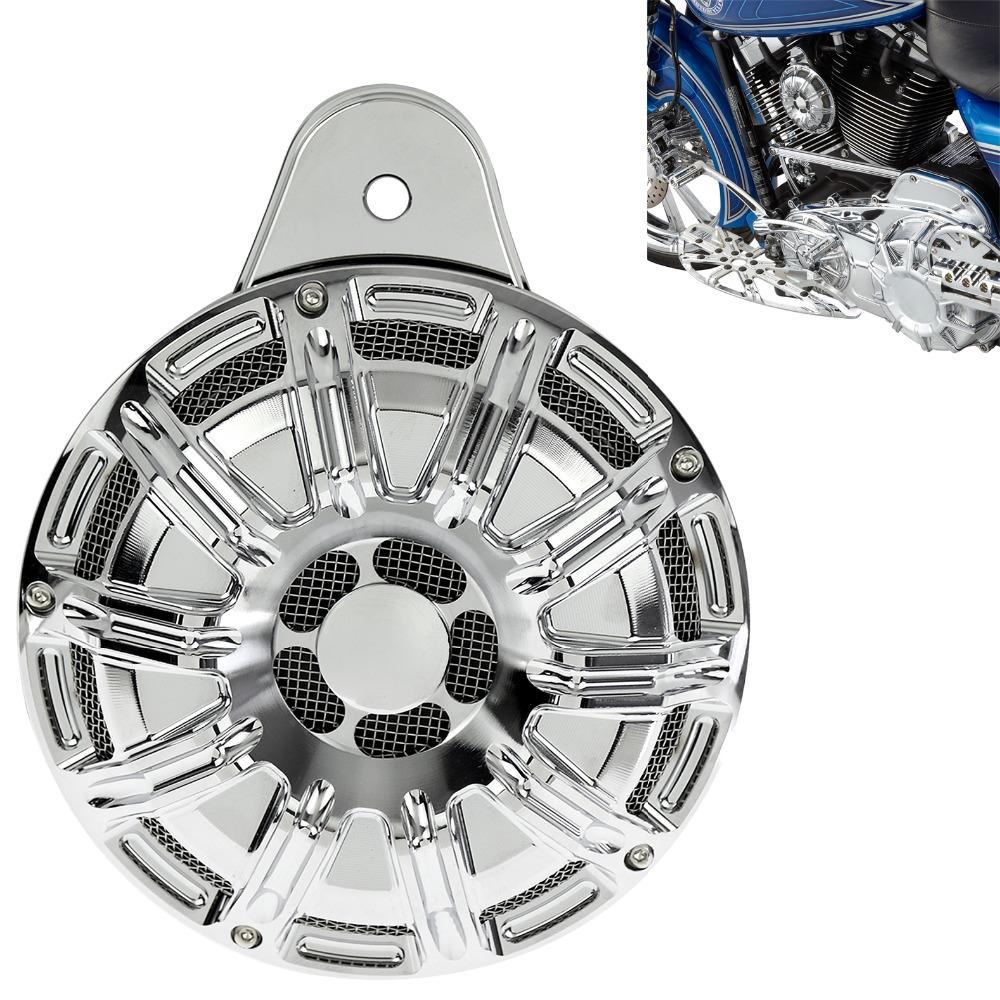Motorcycle Black/Chrome Horn Cover CNC Aluminum Horn Assembly For Harley Touring 1991-Later Big Twin Sportster XL 883 1200 07-Up