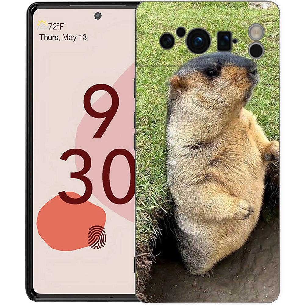

marmot Phone Case For Google Pixel 9 8 7 6 Pro XL 8A 6A 7A 5G Soft Shockproof TPU Black Cover Fundas Google Pixel 6