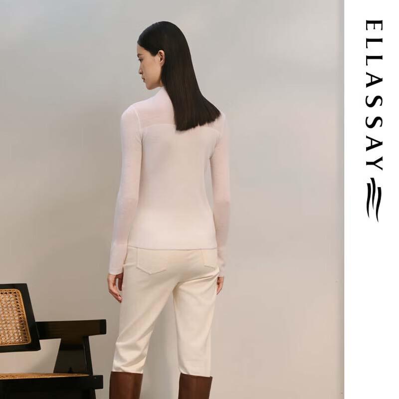 ELLASSAY Haut tricoté slim à col semi-haut pour femme