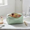 Striped Embroidery Makeup Bag Travel Toiletry Organizer with Bubble Print Waterproof Portable Multi-Compartment