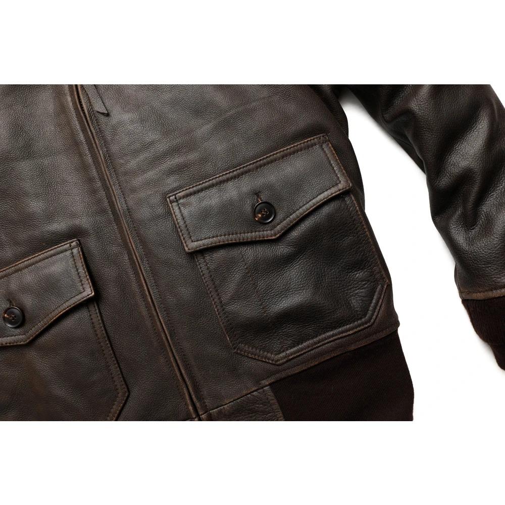 Super Flight Jacket Quilted Men Leather Jacket Soft Genuine Cowhide Natural Fur Collar M430