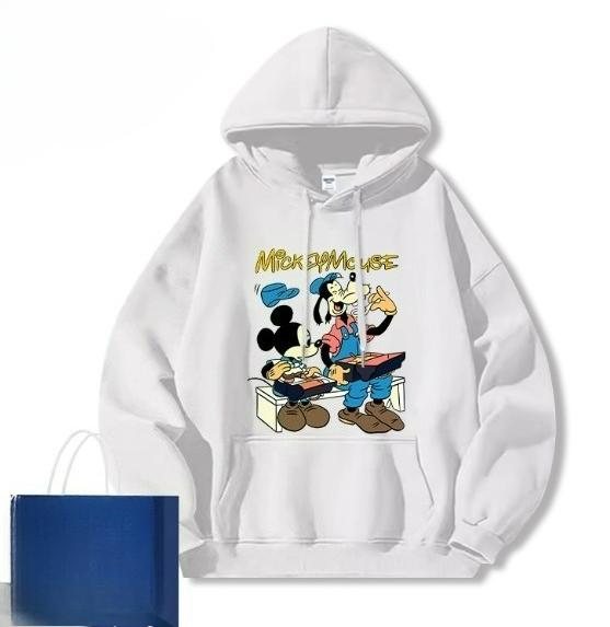 New 2025 American Vintage Disney Hoodie Women's Autumn and Winter Mickey Mouse Goofy Donald Duck Printed Couple Jacket Clothes