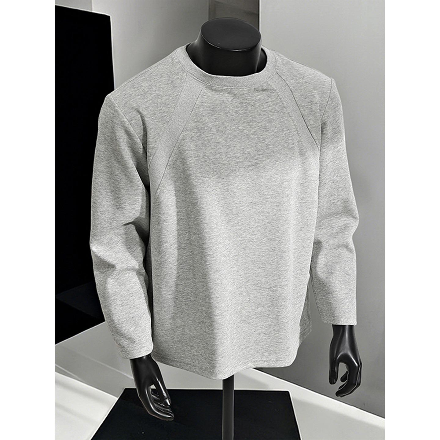 Trendy American Boxy Long-Sleeve Men s T-Shirt, Heavy-Weight Design with Regular Shoulder Fit XL