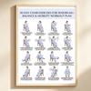 2Pcs Chair Exercise for Seniors 30-Day Plan Poster Seated Tai Chi Workout Chart for Elderly Low Impact Mobility Fitness