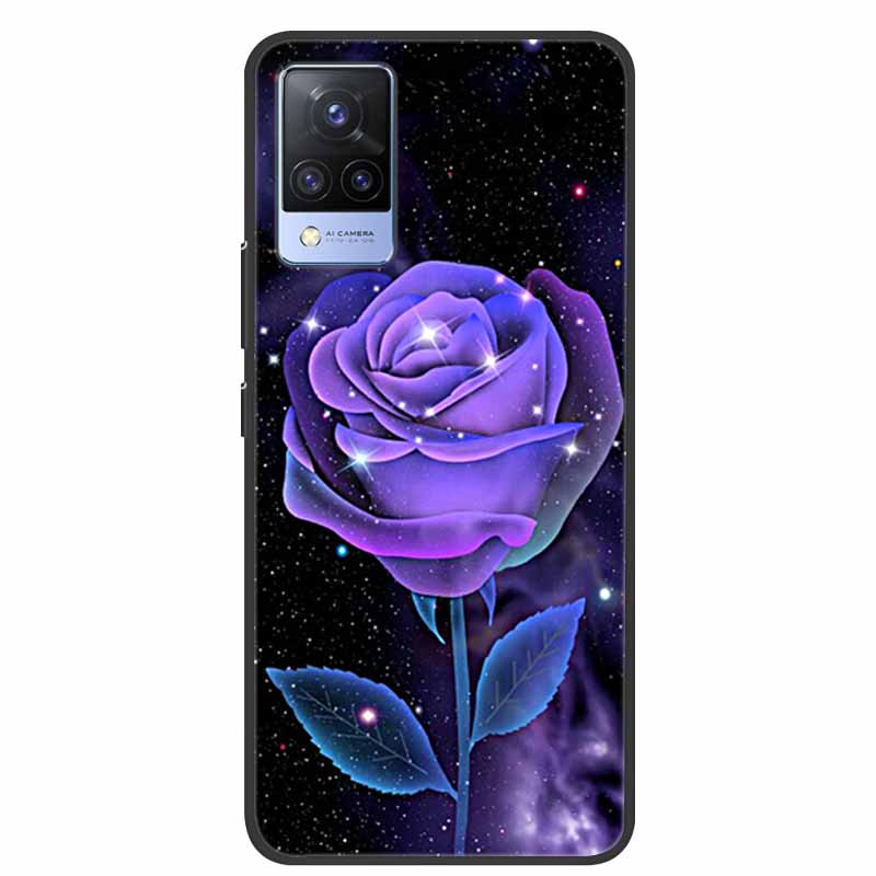 For Vivo S9 V21 V21e Case Black Silicone Back Cover Case For Vivo V21 S9 V21e Phone Cases Cover V 21 e S 9 Funda Coque Cartoon