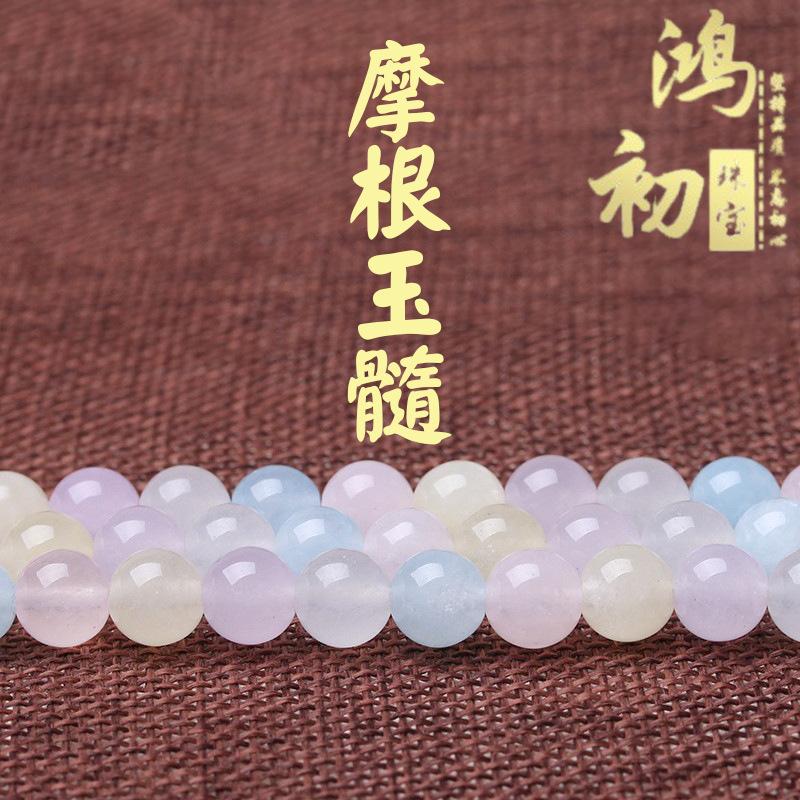 

Hongchu Crystal Morganite loose beads Round beads Semi-Finished Products DIY Ornament Accessories 6mm（Each one63Left and