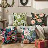 Bright And Elegant Single Printed Flowers Pillow Case Comfort Sofa Bed Silky Elegant Invisible Zipper Decorative Cushion Cover
