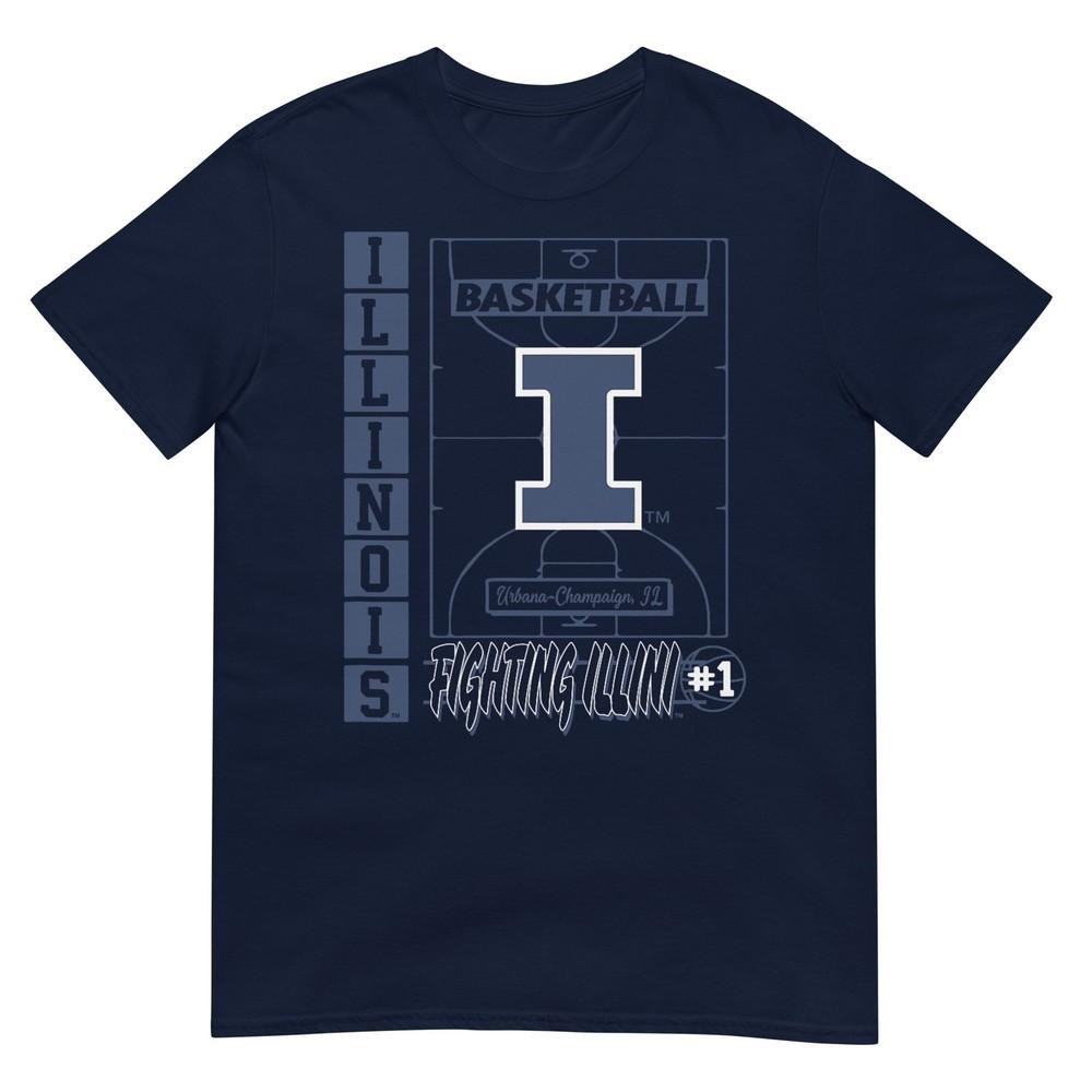 Illinois Fighting Illini Basketball Vintage Court Orange TShirt S