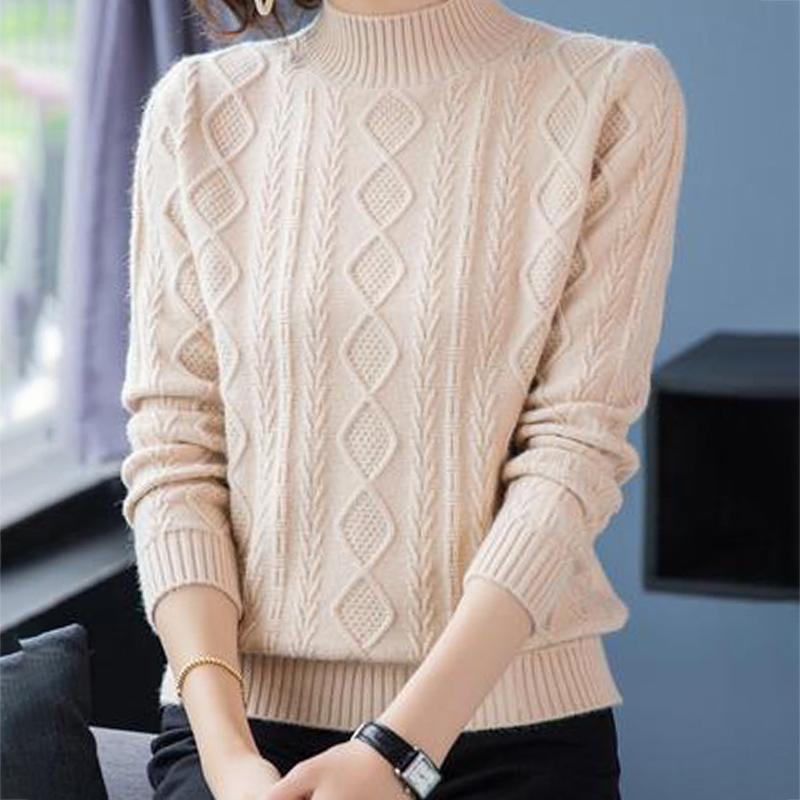 

Новий жіночий тонкий светр осінь-зима, корейська мода, в’язаний пуловер з водолазкою M