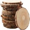 10/15/20pcs 11.94-13.97cm Unfinished Wood Slices for Centerpieces Round Wood Trays with Bark Wooden Cookie Rings Craft Christmas