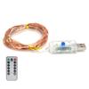 LED Remote Control String Light 8 Modes USB Powered 33ft/100LED Copper Wire String Light