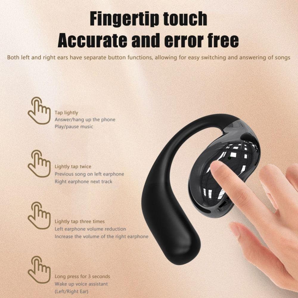 Touch Screen Bluetooth 5.4  Earphones True Wireless Open Ear Earbuds Bluetooth 5.4 IPX5 Waterproof Wireless Headphones for Workout/Running