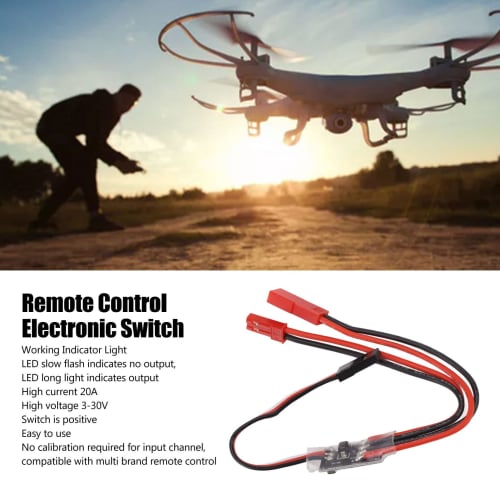 RC Electronic Switch, 3-30V 20A High-Voltage Remote Control Electronic Switch, Durable Remote Control On/Off Electronic Switch with PWM Receiver for R
