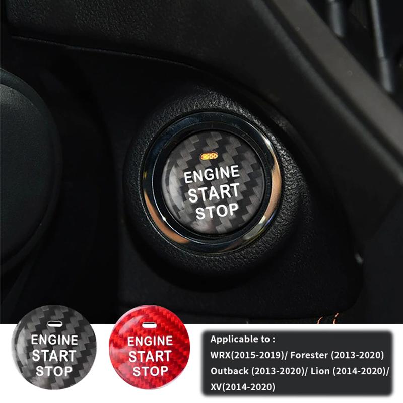Car Carbon Fiber Sticker for One-button Start of Subaru WRX Forester Outback Car Ignition Switch Interior Accessories
