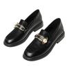 Plus Size 43 Women Loafers  New Fashion Style Metal Ring Buckle Pu Leather Slip -On Office Lady Shoes Big Size Woman Flats