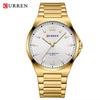 CURREN 8493 NEW Luxury Brand Wristwatches for Men's Stainless Steel Band Quartz Watch Simple Business Clock with Luminous Hands