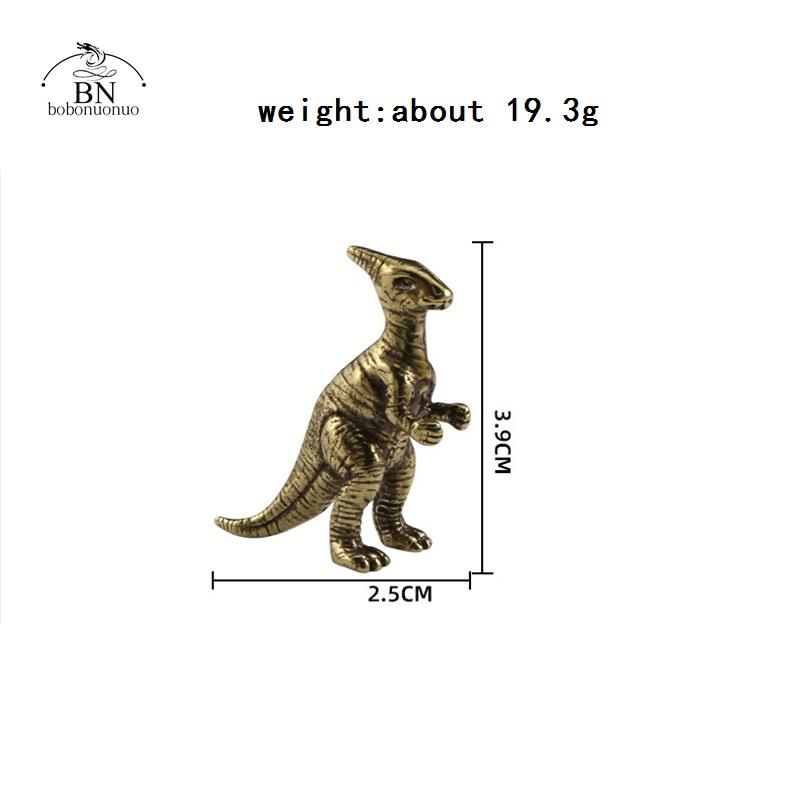 Copper Ancient Animal Parasaurolophus Statue Car Decoration Craft Home Decor Accessories Retro Brass Dinosaur Miniature Figure
