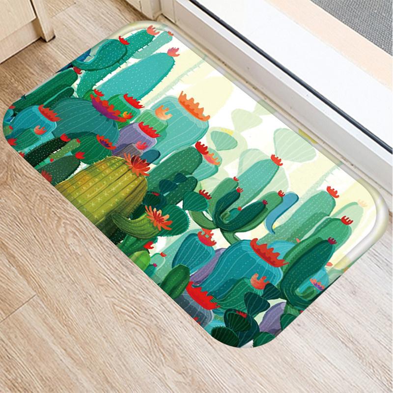 

Cactus Kitchen Bath Entrance Anti-Slip Door Mat Suede Carpet Doormat Colorful Indoor Floor Mats Doormat Rug Home Decor 48261