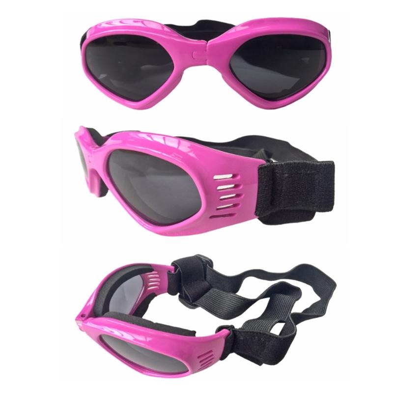 Foldable Dog Sunglasses for Outdoor Windproof Waterproof Pet Eye Glasses For Small Dogs With Adjustable Elastic Strap