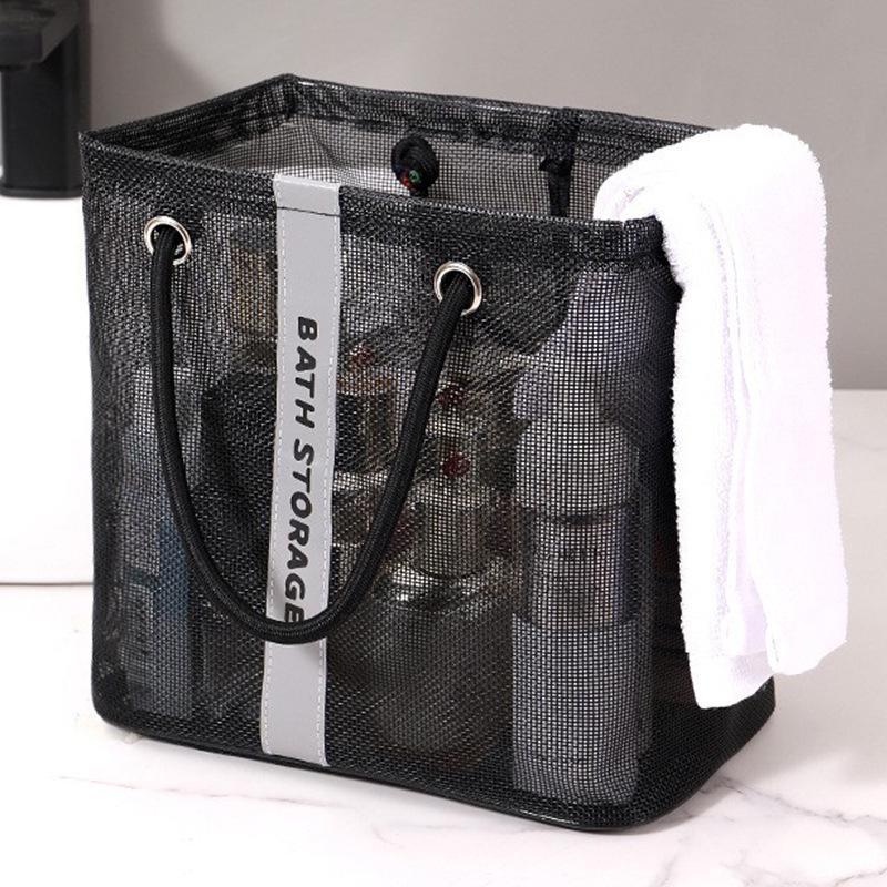 Unisex Mesh Shower Caddy Handbag: Toiletry and Makeup Storage Bag