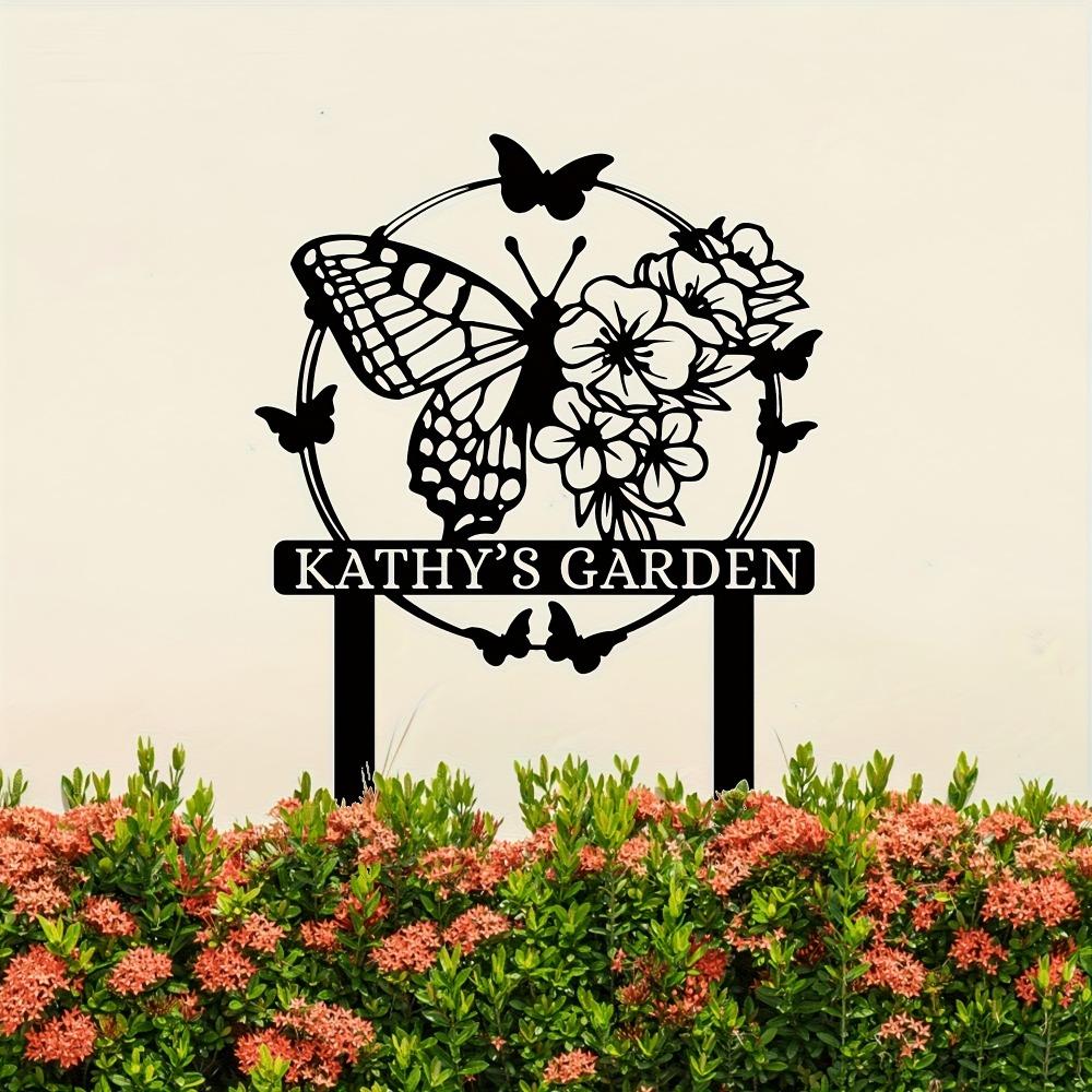 Vintage Metal Butterfly Yard Sign Waterproof Durable Outdoor Garden Decor Gift for Gardeners