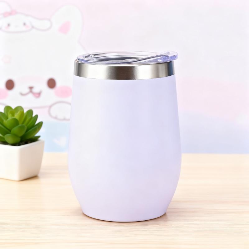 12oz Kalíšek na víno ve tvaru vaječné skořápky Nerezový termohrnek Domácí Dvoustěnný Vakuově izolovaný Hrnky na kávu ve tvaru U Cestovní hrnky