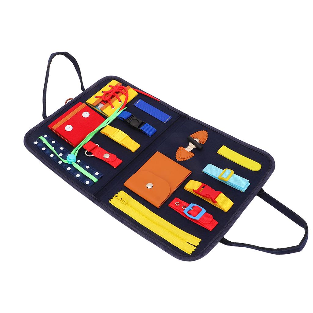 Busy Board Dark Blue Felt Busy Board Montessori Sensory Toys Autism Educational Teaching Aids Childr