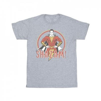 Chłopięca koszulka retro Shazam z okrągłym motywem, postarzana