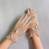 Elegant Hollow Touch Screen Gloves Breathable Anti-skid Sunscreen Gloves Lace Mesh Short Thin Gloves Driving UV Gloves