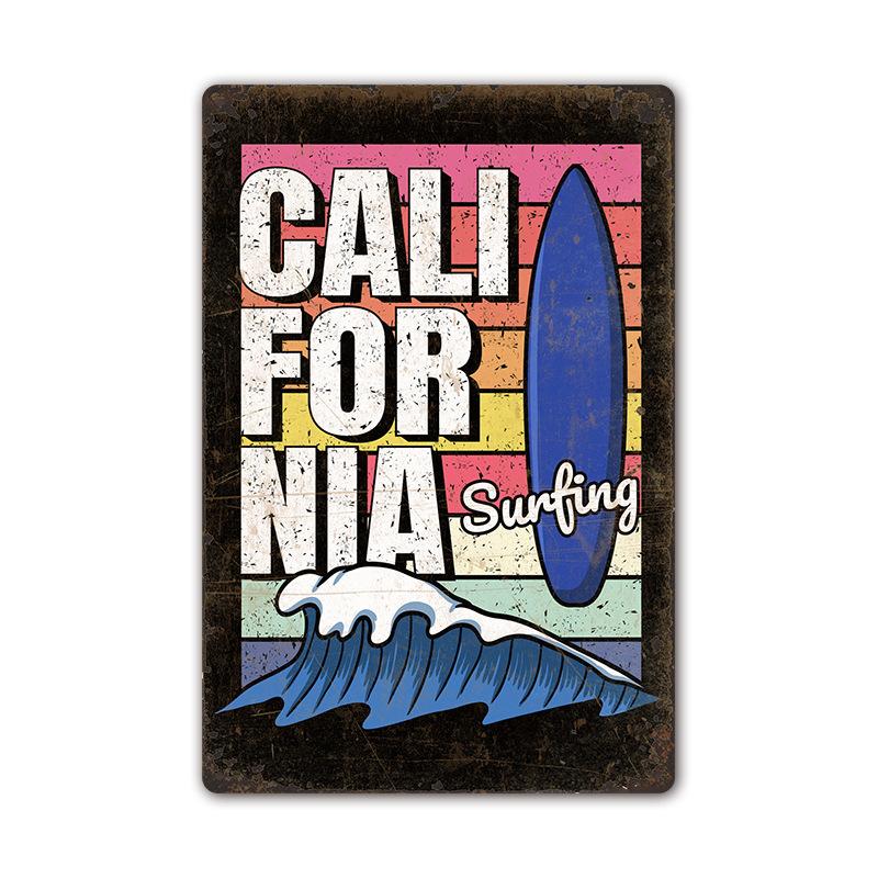 Vintage Tin Art of Summer Beach Scenes: Ideal Wall Murals for American Bar Backdrops and Home Decor