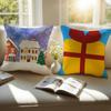 Christmas Pillow Case Sofa and Living Room Decorative Cushion Covers Dust-proof and Mite-proof Invisible Zipper
