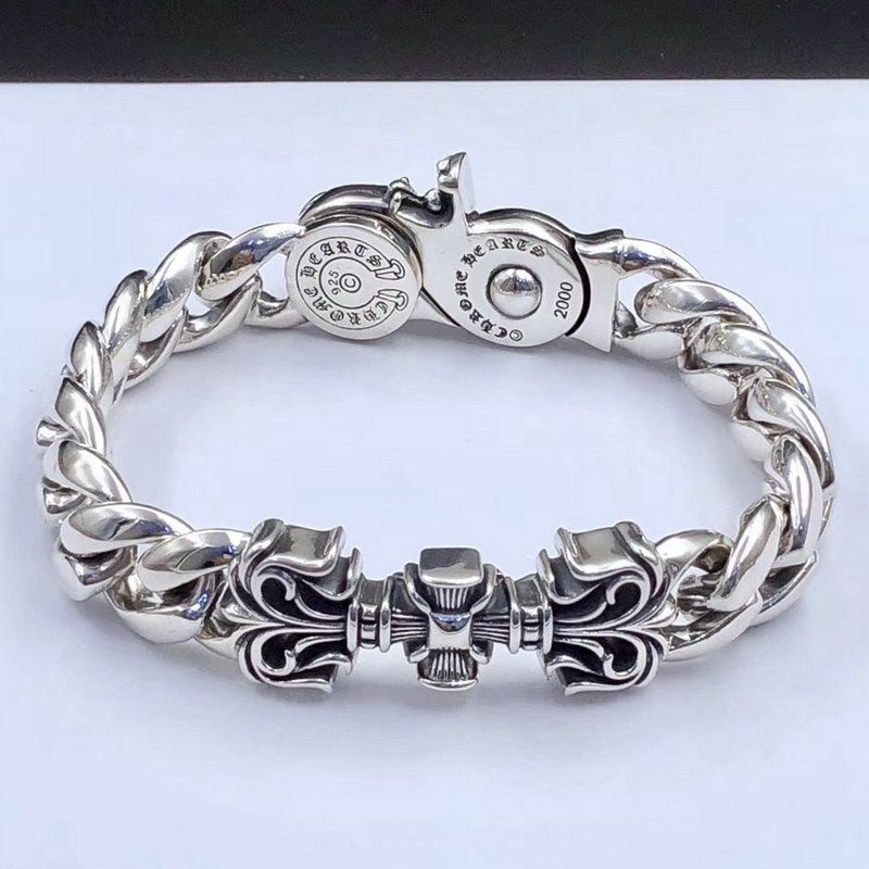 S925 Sterlingsilber Retro Kreuz Rankenblüte Runde Schnalle Armband Modisches Herren Damen Partnerarmband 2026