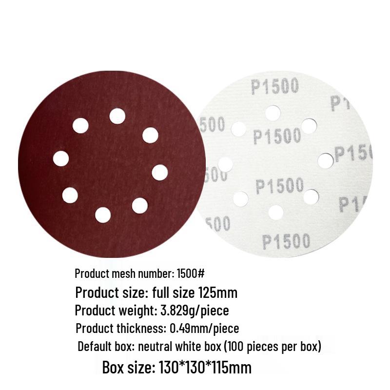5-inch 8-Hole Red Sandpaper 125MM for Wood Sanding