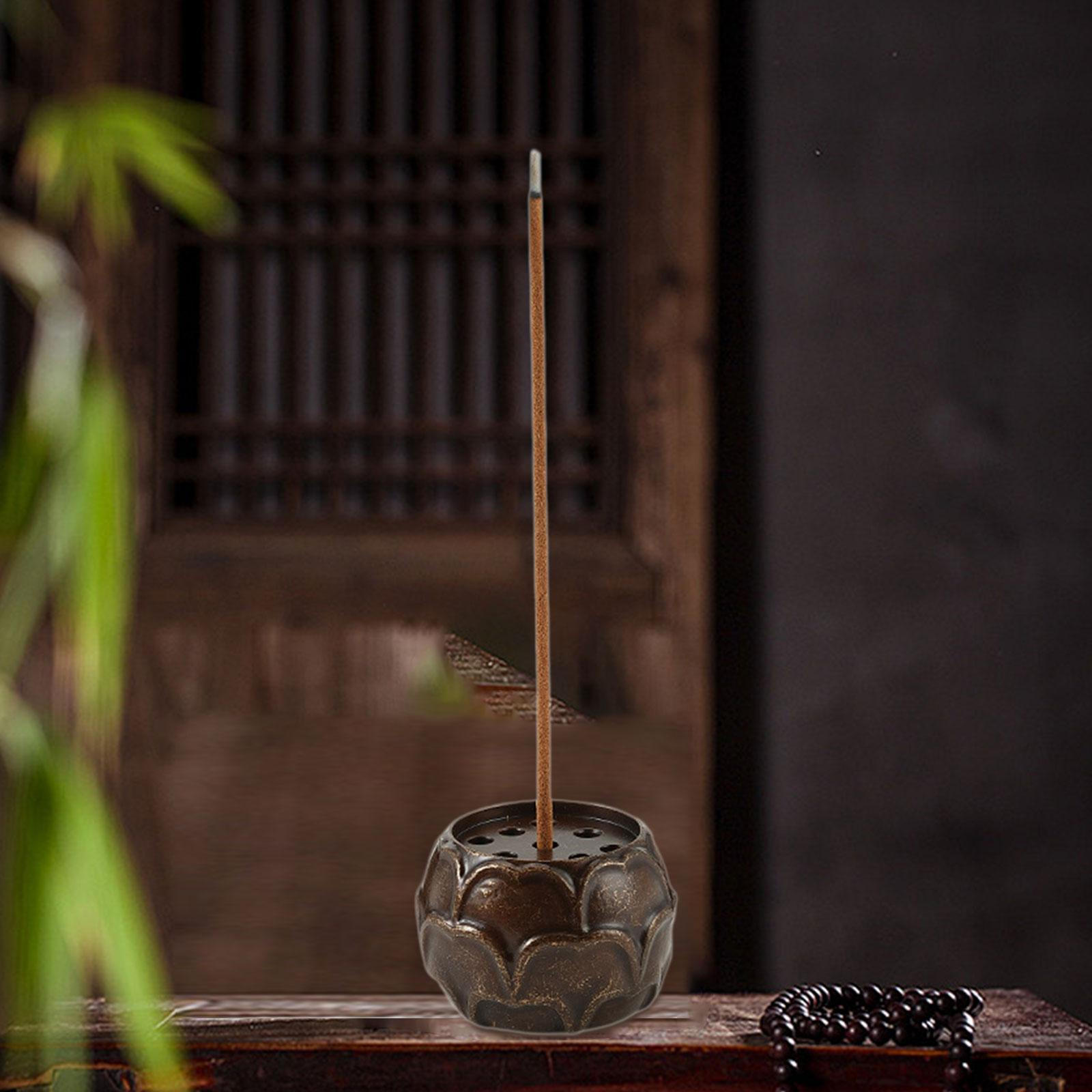 

Латунная подставка для благовоний Лотос Шалфей с 9 отверстиями для рабочего стола, офиса, гостиной Brown 2mm