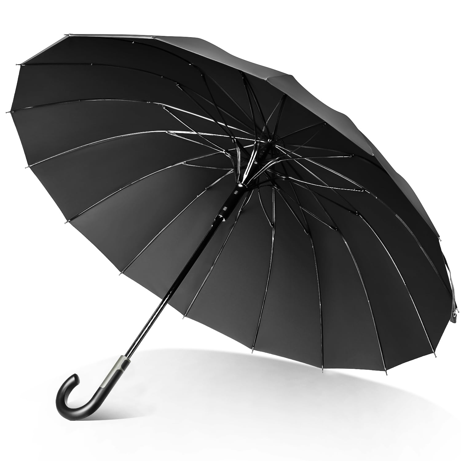 

Длинный зонт 16 Прочный зонт для диаметра Высокая прочность Дождь Супер Вода Сильный ветер Прыжок Углубленный зонт для Солнечного и Дождливого Чехол для хранения Дня