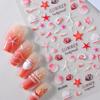 Colourful 5D Relief Fresh Ocean Style Nail Sticker Sea Star Shell Coconut Tree Three-Dimensional Relief Nail Sticker